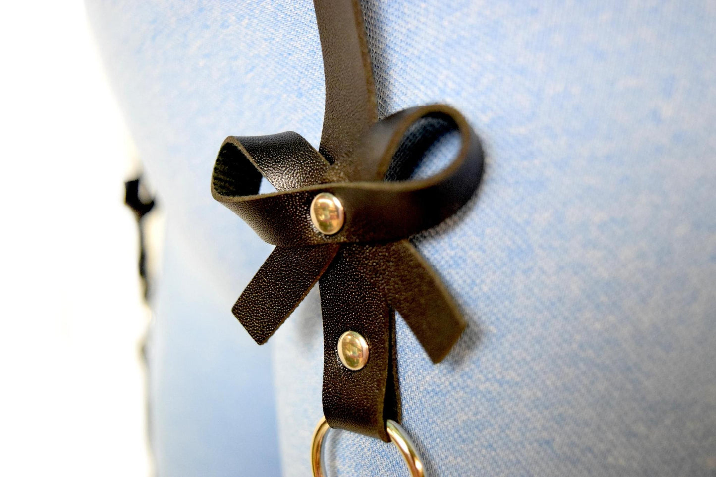 Faux leather harness lingerie black