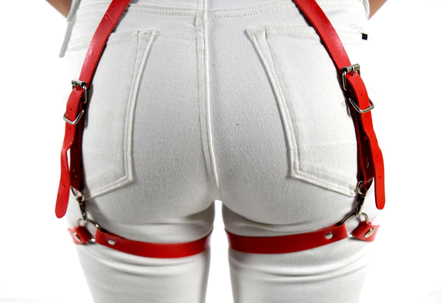 Harness Dessous in Lederdesign rot B-Ware