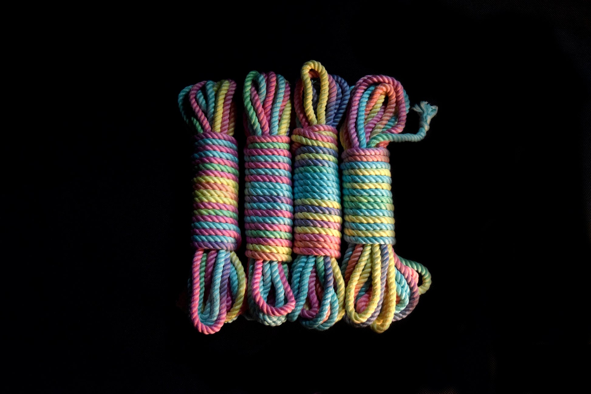 Rainbow bondage ropes set - bondageseile set regenbogen pastell