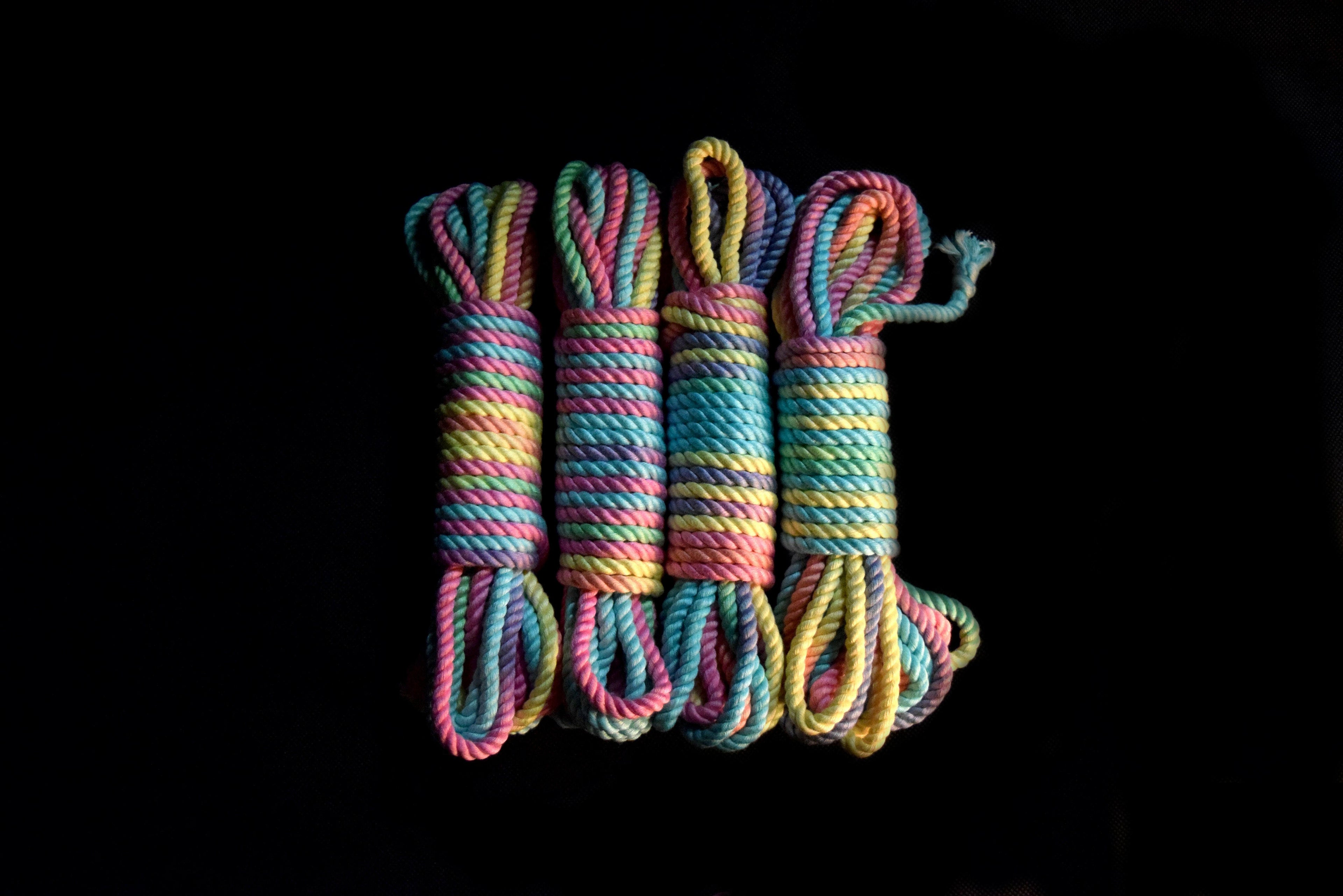 Rainbow bondage ropes set - bondageseile set regenbogen pastell