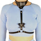 Faux leather harness lingerie black