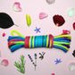 rainbow bondage shibari rope from bamboo silk - regenbogen bondageseil shibari